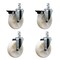Service Caster 5'' Nylon Wheel Swivel 7/8'' Square Stem Caster Set 2 Brakes, 4PK SCC-SQ20S514-NYS-PLB-78-2-S-2 - alternate 1